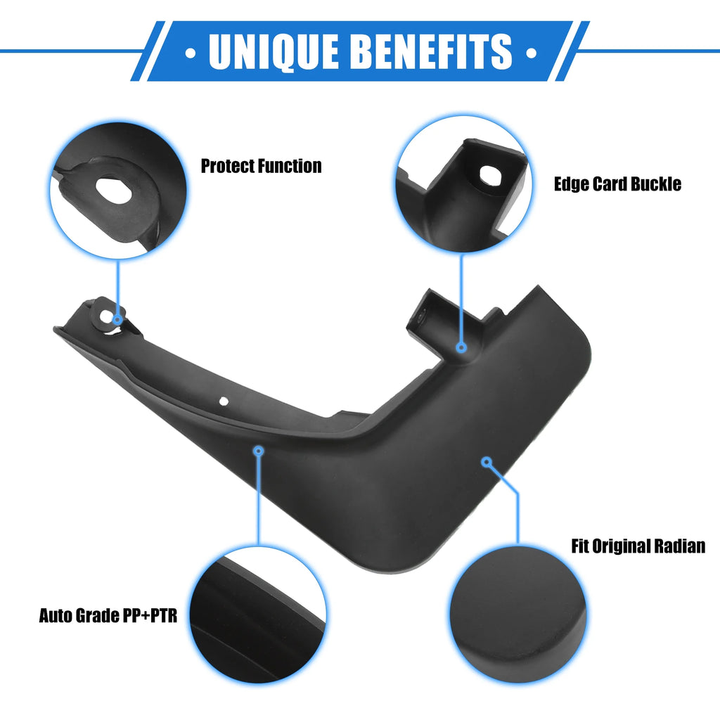 Black Plastic Front and Rear Mud Flaps Kit R1398