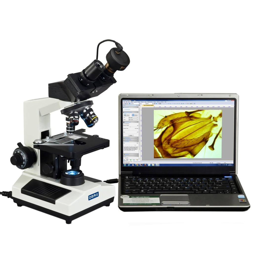 40X-2000X Compound Binocular LED Microscope with 5MP USB Digital Camera D629967