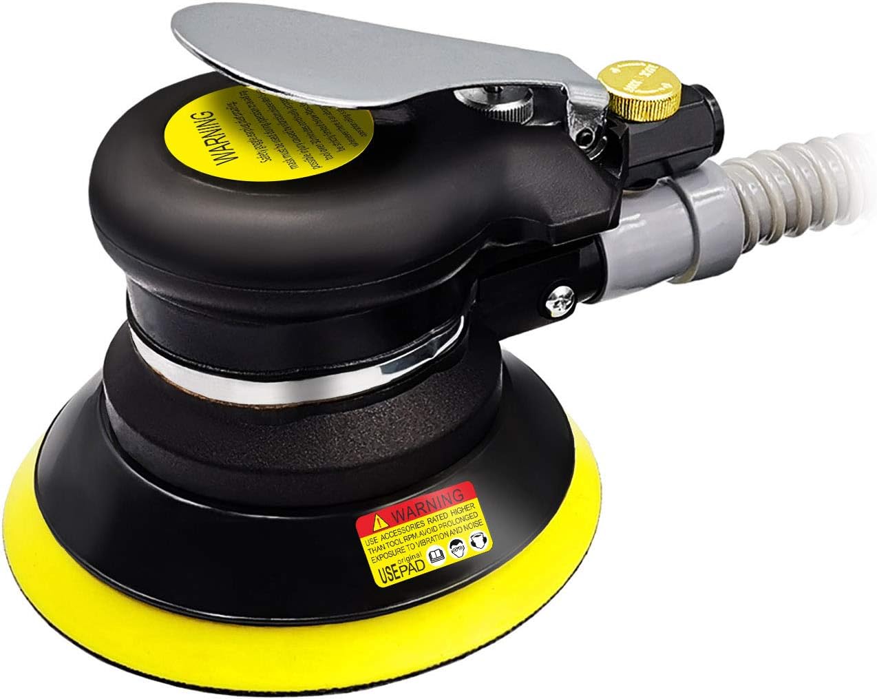 5"6" Dual Action Pneumatic Orbital Sander with Pads and Sandpaper, Pack of 2 Q954465