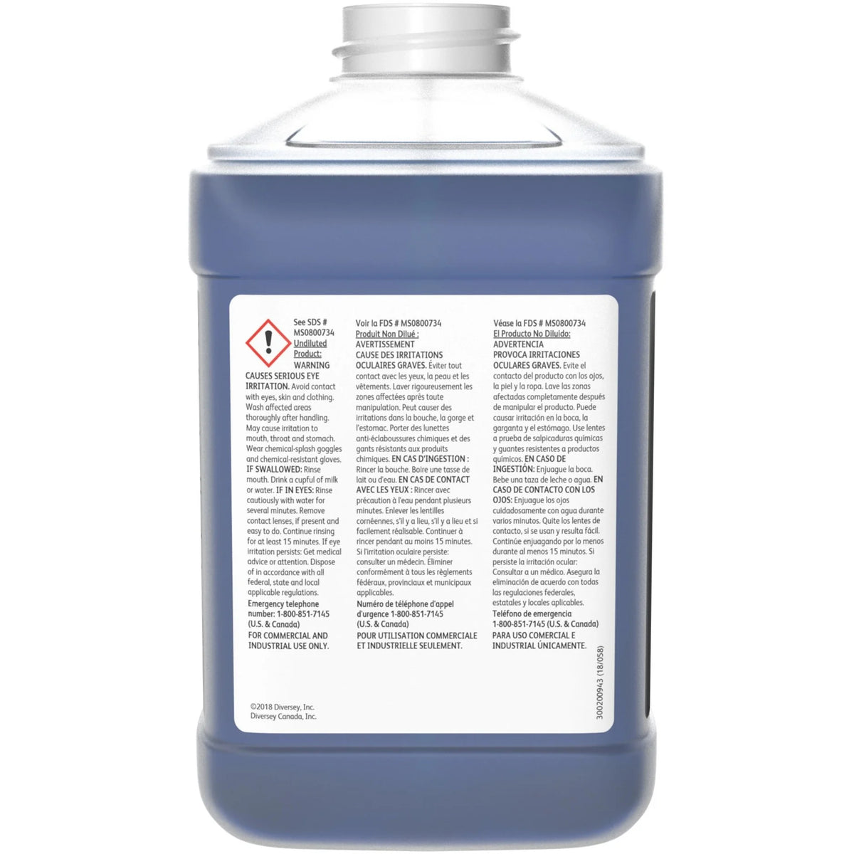 Liquid Glass and All Purpose Cleaner, 2.5L, Blue, Unscented J40627