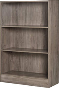 Grey 3 Shelf Bookshelf and Bookcase Storage Unit T3402