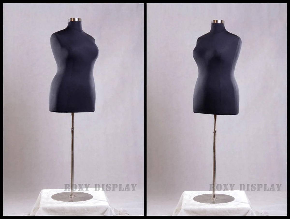 Black Female Large Plus Size 18-20 Mannequin Dress Body Form D89570