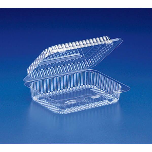 27 oz. Clear Plastic Hinged Containers, Case of 500 W254037