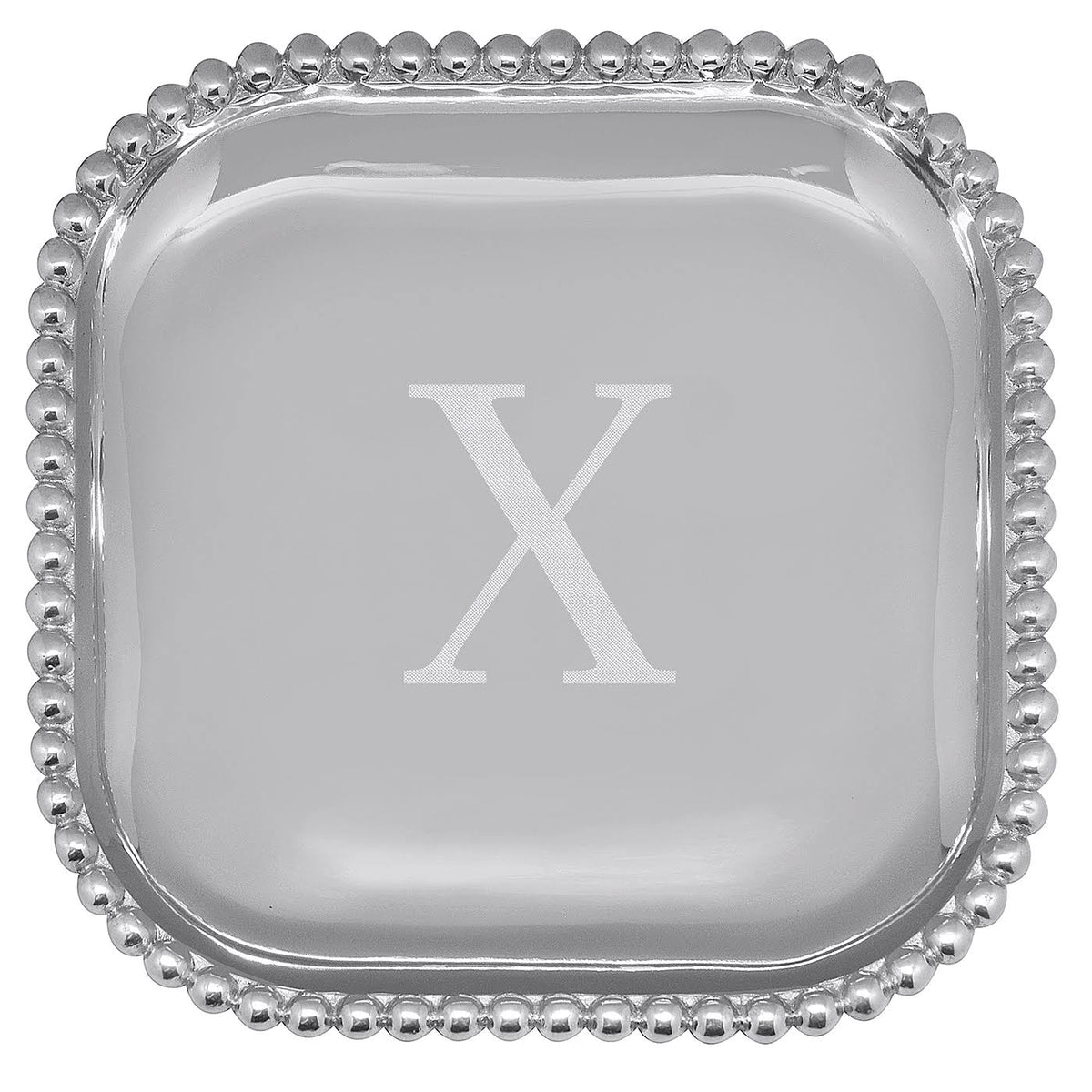 Pearled 10in Square Platter P6501