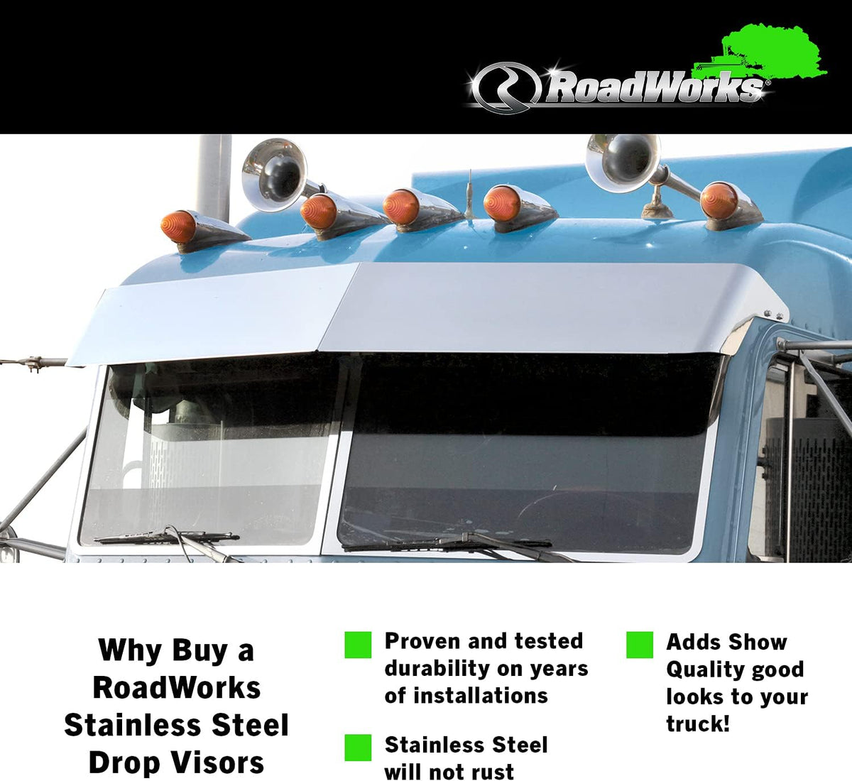 Stainless Steel 11” Blind Mount Drop Visor K4343