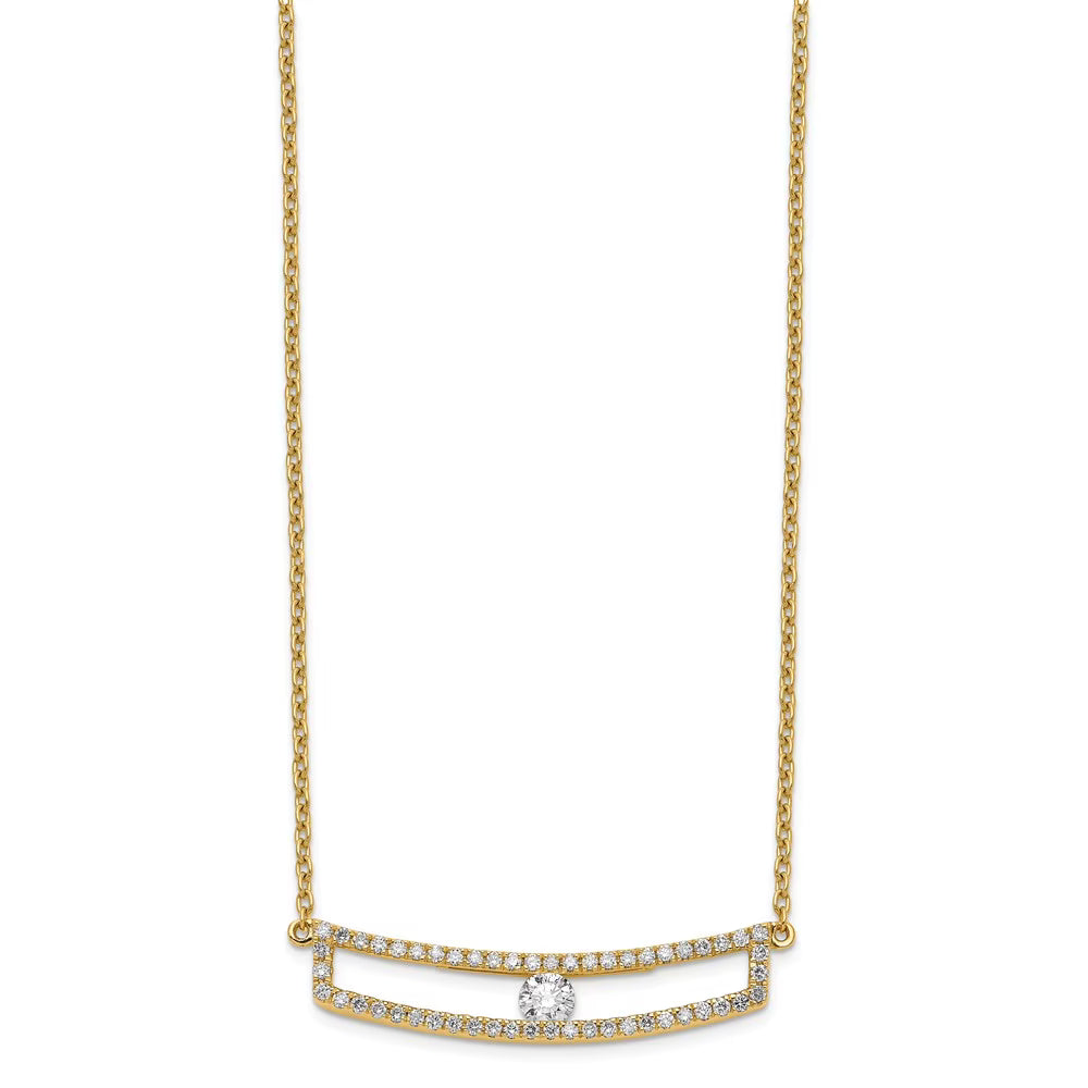 14kt Yellow Gold Polished Diamond Necklace 15.75 inch F377938