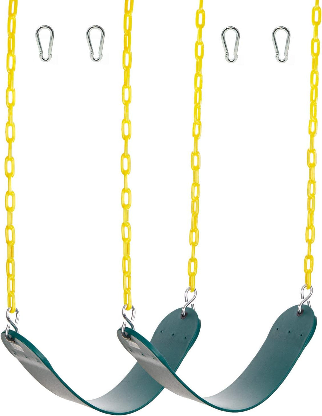 Red Pack of 2 Heavy Duty Swing Seat Replacement with Plastic Coated Chain and Carabiners F738751