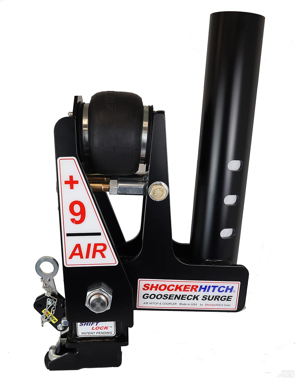 Gooseneck Air Hitch & Coupler, Round 4" Angled Pin 30K Coupler 9" Offset L48268