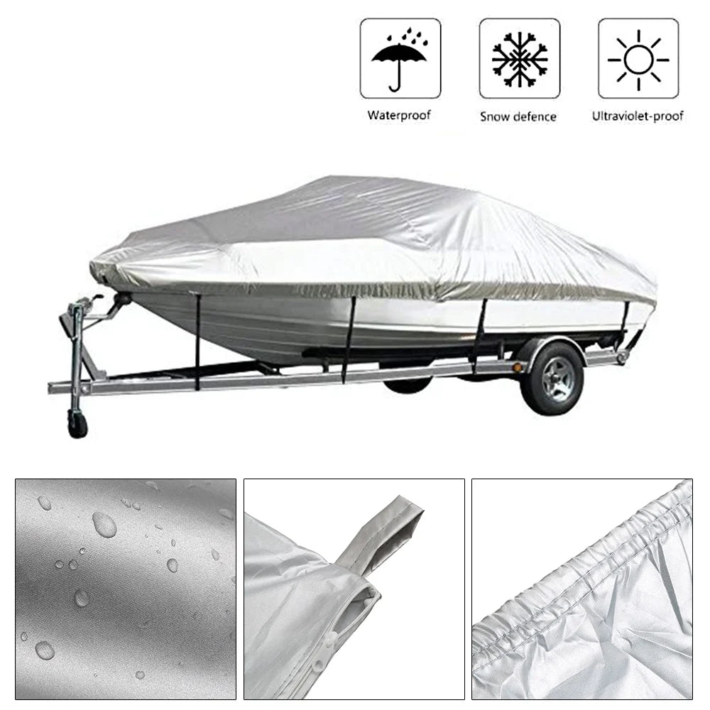 Waterproof Heavy Duty Silver Reflective 300D Oxford Fabric Boat Cover Q96766