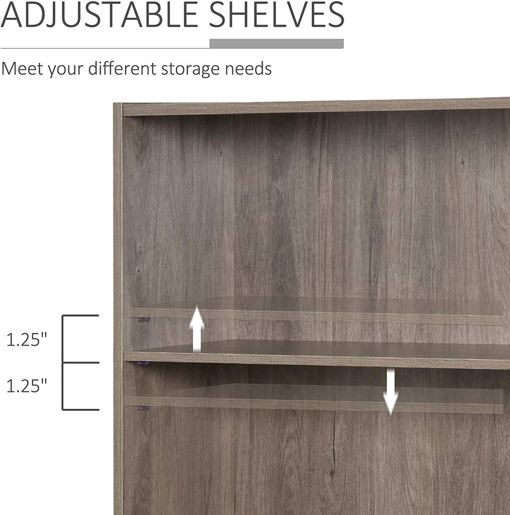 Grey 3 Shelf Bookshelf and Bookcase Storage Unit T3402