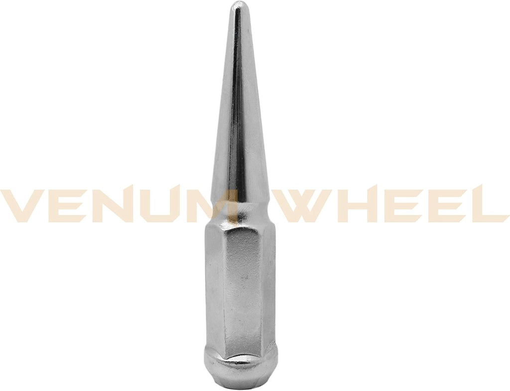 Chrome Spike Lug Nuts 14x1.5 Thread Pitch 4.5" Total Length Pack of 2 M1160
