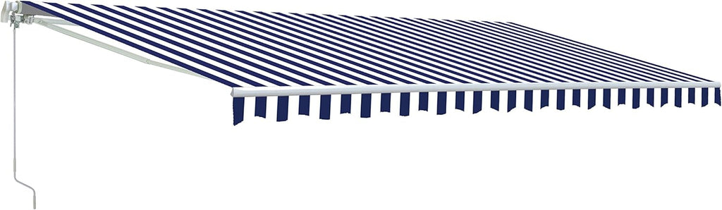 Retractable Motorized Patio Awning 16 x 10 Feet Multi-Stripe Green C88351