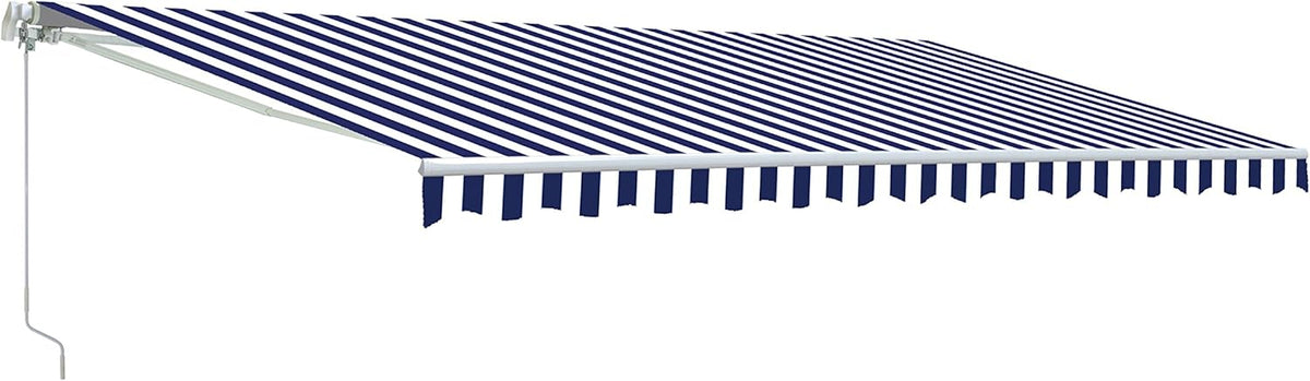 Retractable Motorized Patio Awning 16 x 10 Feet Multi-Stripe Green C88351