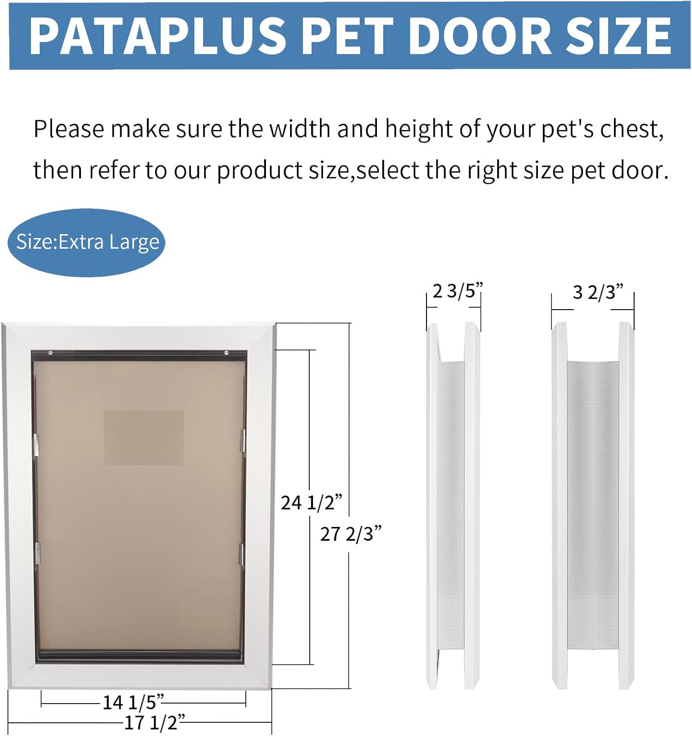 Extra Large Dog Door with Aluminum Frame and Magnetic Double Flaps C478520