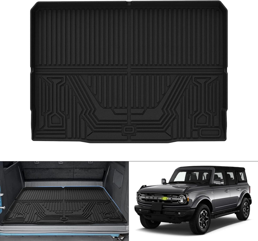 Custom Fit All Weather Car Cargo Mat for 2021 2022 Ford Bronco 4-Door, Pack of 2 I3993