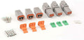DT Connector 2 Pin Gray Waterproof Electrical Wire Connector with Deutsch Solid Contacts 14-20 AWG and Sealing Plugs, 3 Sets G1407