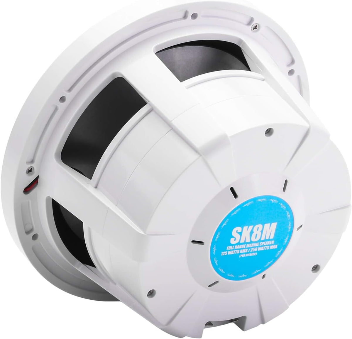 8" 2-Way Marine Coaxial Speakers, Pair (White) N16429