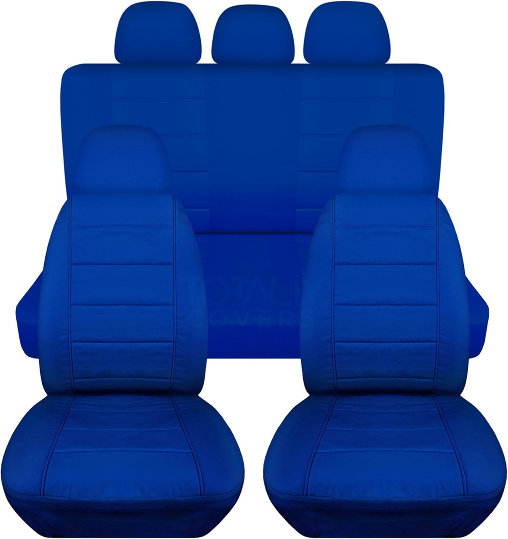 Charcoal Solid Car Seat Covers Full Set with 5 Headrest Covers Z64967