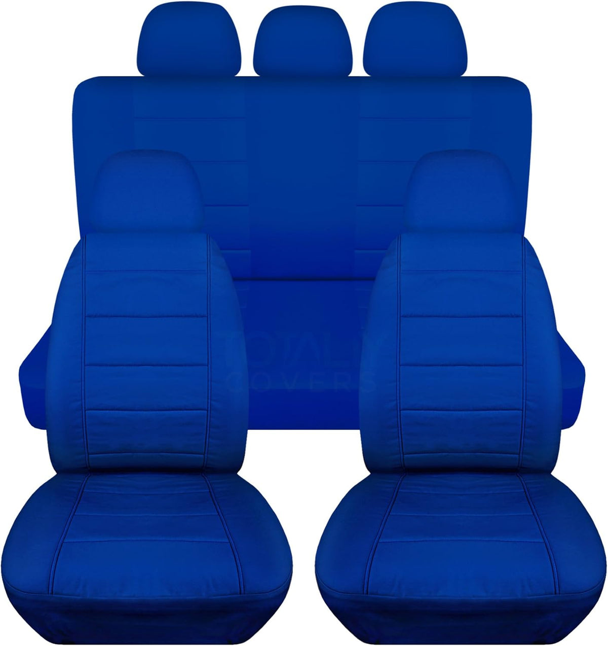 Charcoal Solid Car Seat Covers Full Set with 5 Headrest Covers Z64967