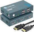 KVM Switch HDMI 2 Port, UHD 4K@60Hz, 4 USB 2.0 Port, with 1 HDMI and 2 USB Cables F8186