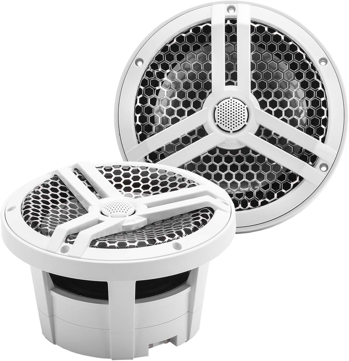 8" 2-Way Marine Coaxial Speakers, Pair (White) N16429