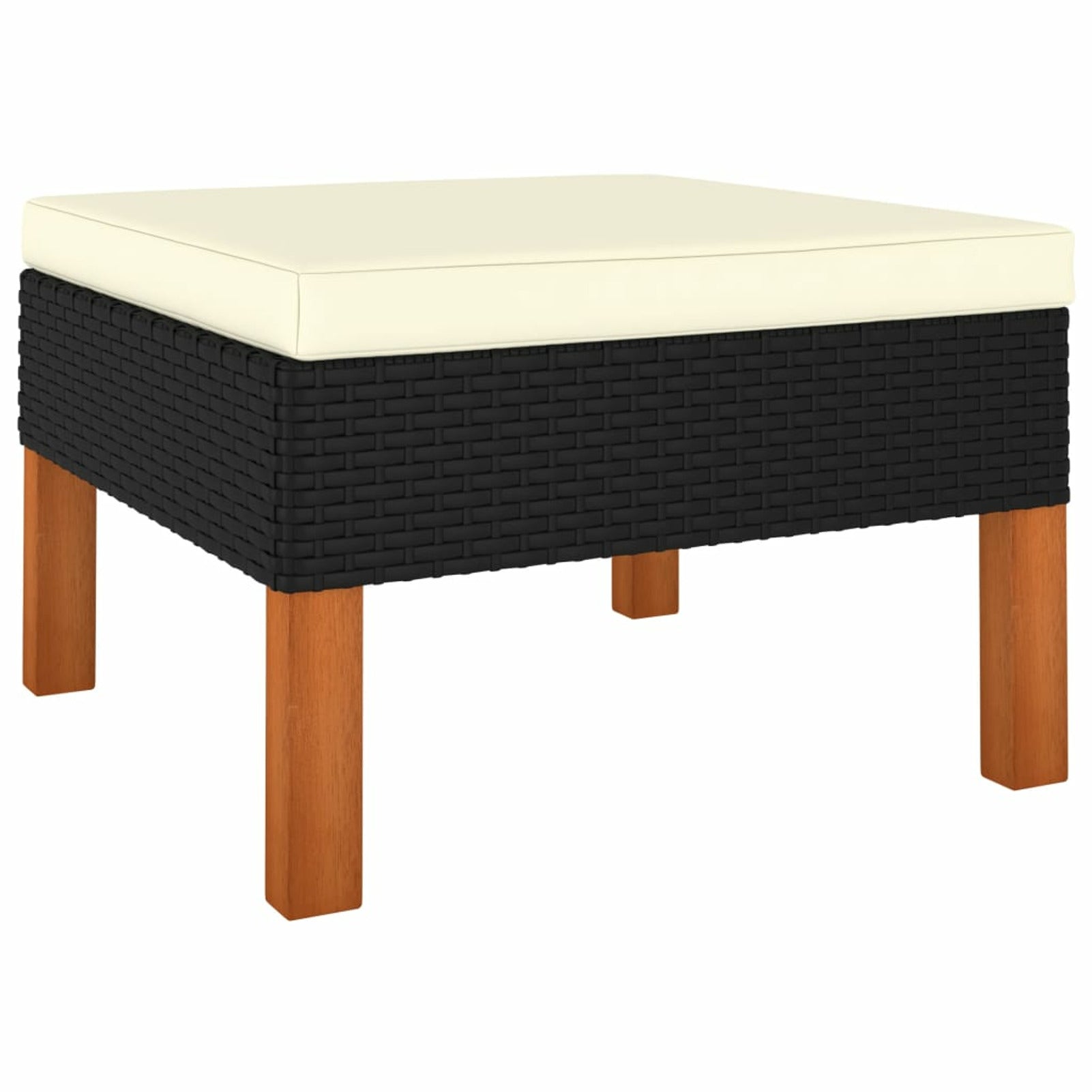 8 Piece Poly Rattan Garden Set with Cushions Black S444376