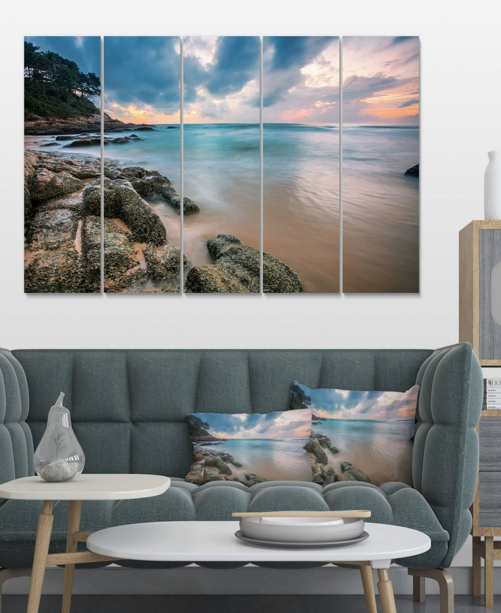 Extra Large Seascape Art Canvas (5 Piece), 60x22 x 28x22 N48960
