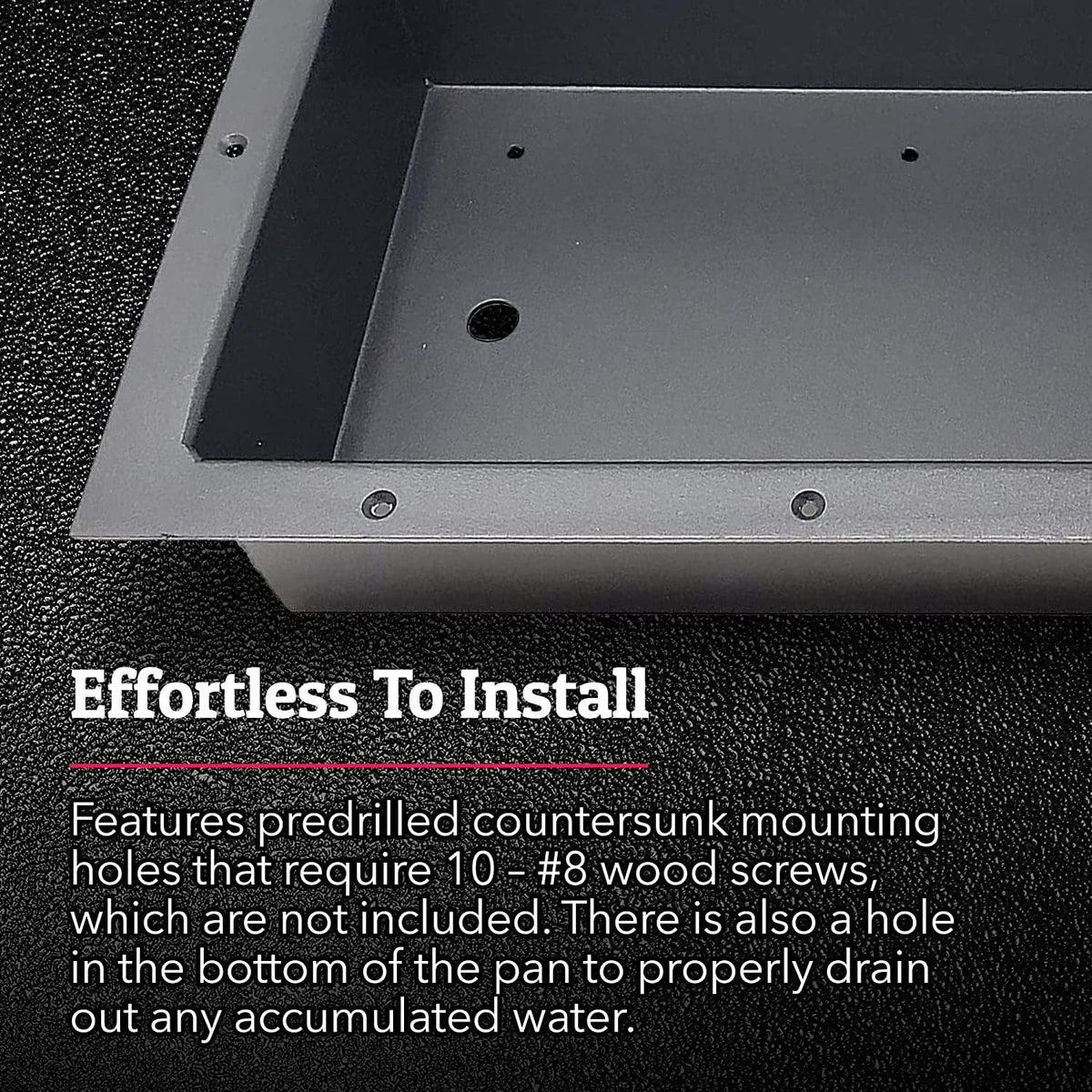Black Powder Coated Aluminum Recessed Trolling Motor Pan with Sticker F2259