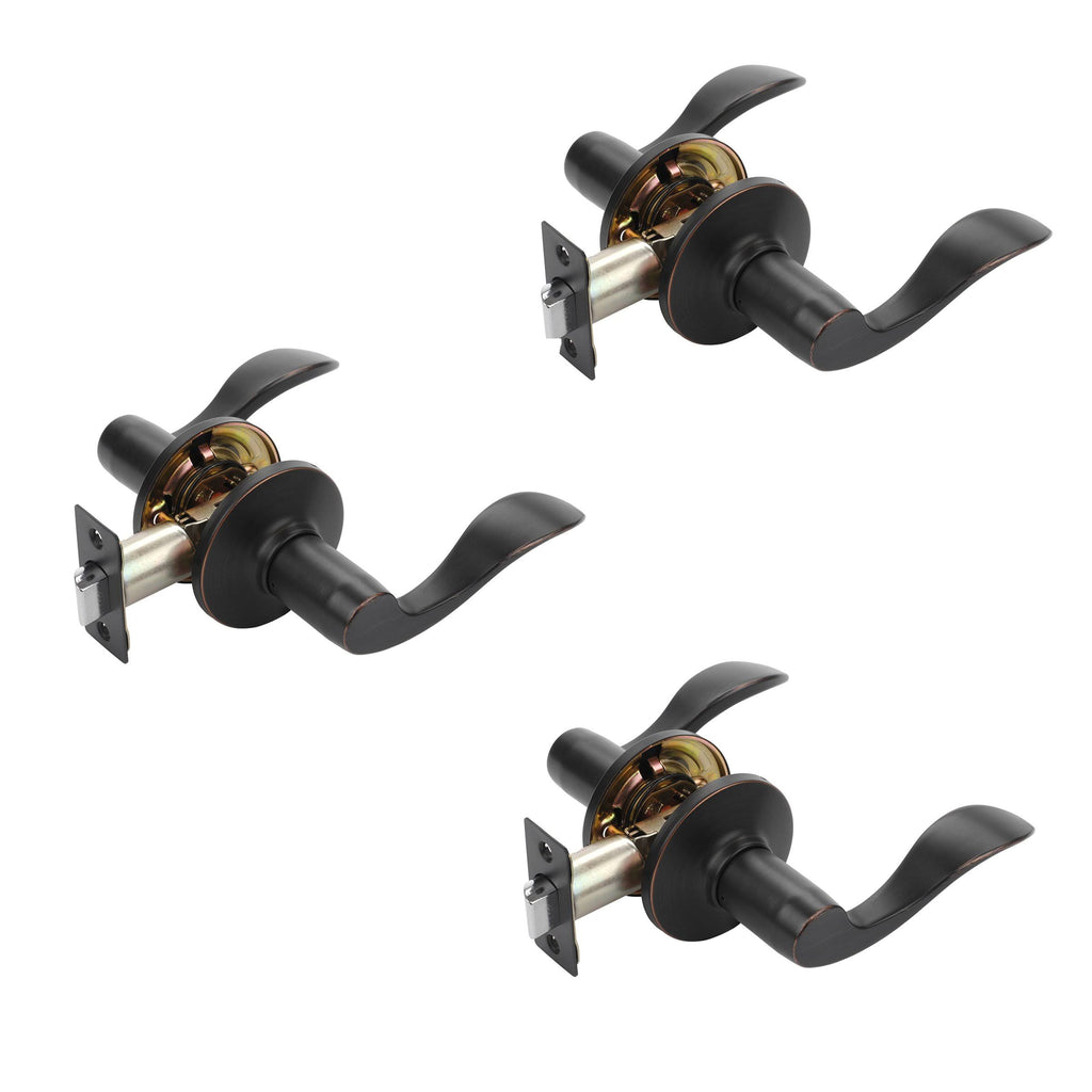 Aged Oil Rubbed Bronze Lever Passage Set, 3 Pack E3275