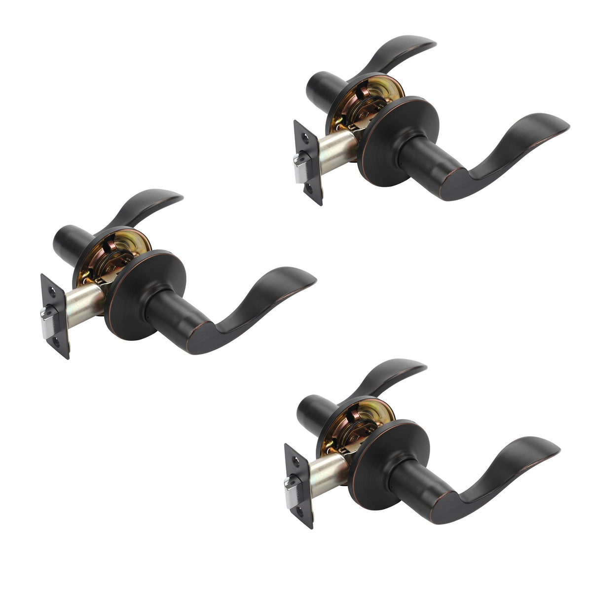 Aged Oil Rubbed Bronze Lever Passage Set, 3 Pack E3275