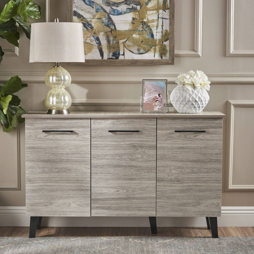 Charcoal Gray and Black Contemporary Rectangular Cabinet H74316