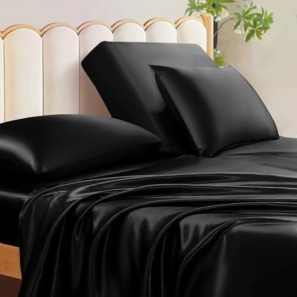 4Pcs Half Split Flex Head King Sheets Set with 14-16 Inch Deep Pockets V9059