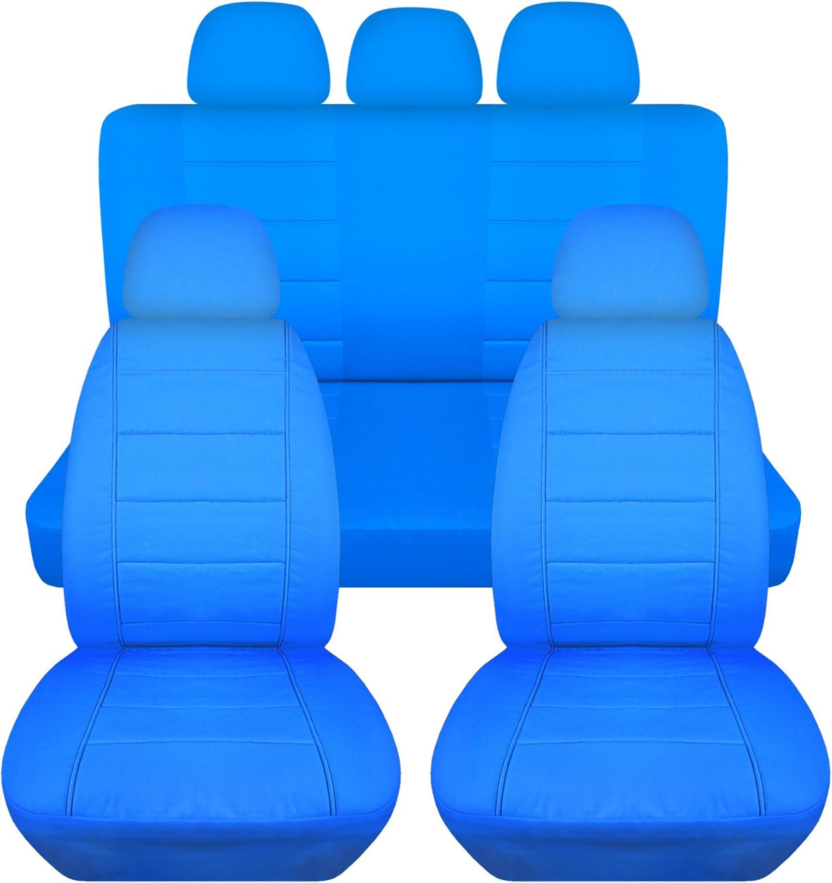 Charcoal Solid Car Seat Covers Full Set with 5 Headrest Covers Z64967