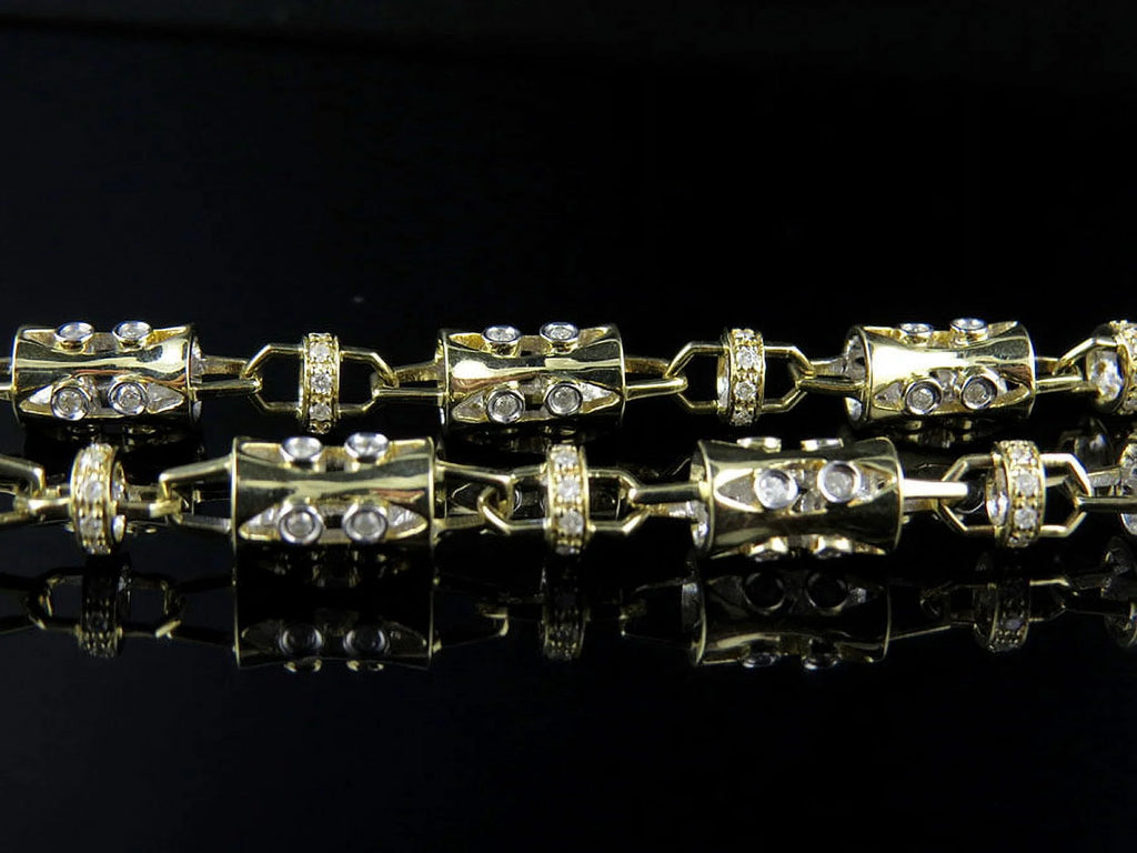 14k Yellow Gold Diamond Chain Necklace 30" T6924