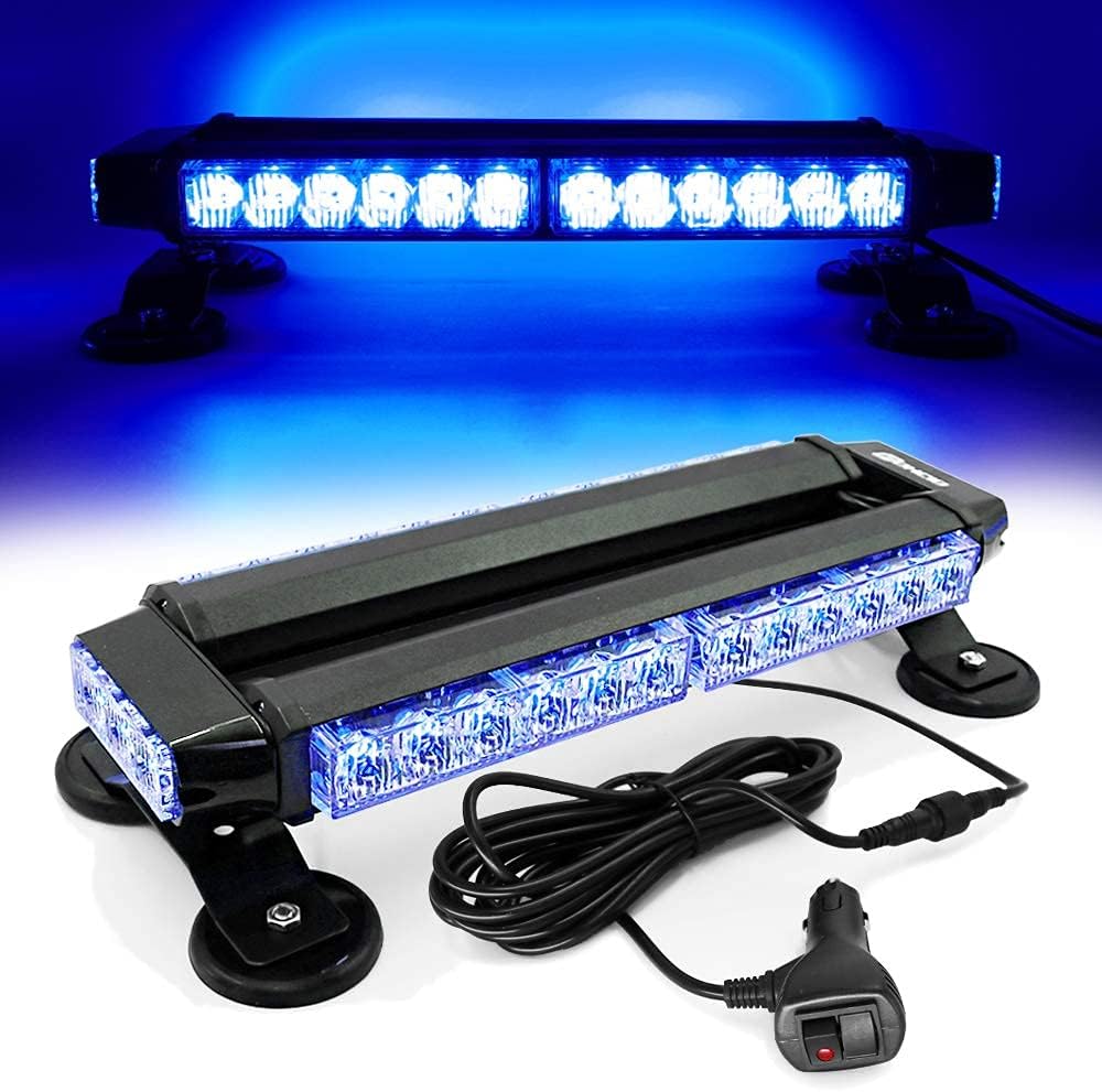 Blue 30 LED Magnetic Base Emergency Beacon Light Bar Pack of 2 H237