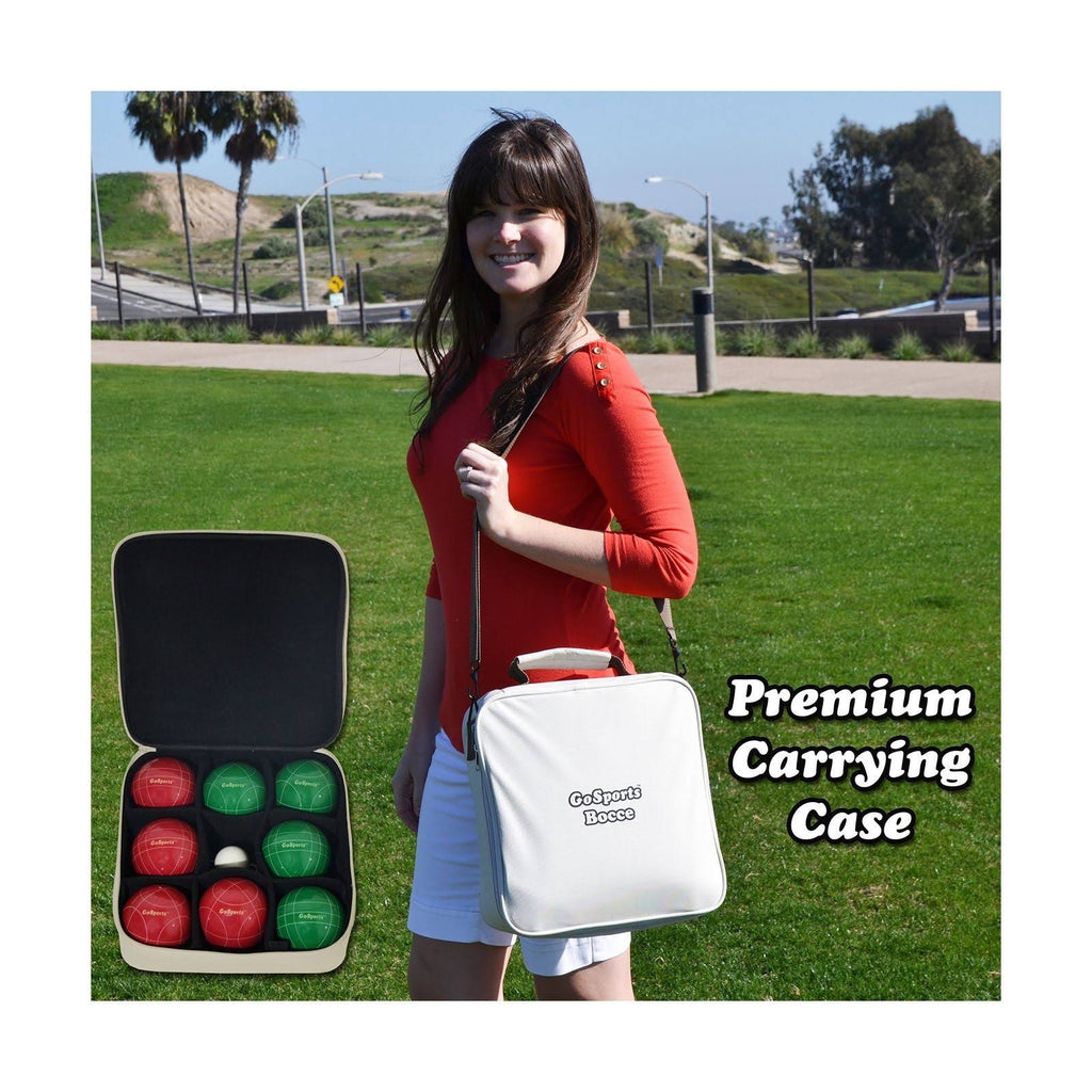 Bocce Set with 8 Balls, Pallino, Case, and Measuring Rope K8822