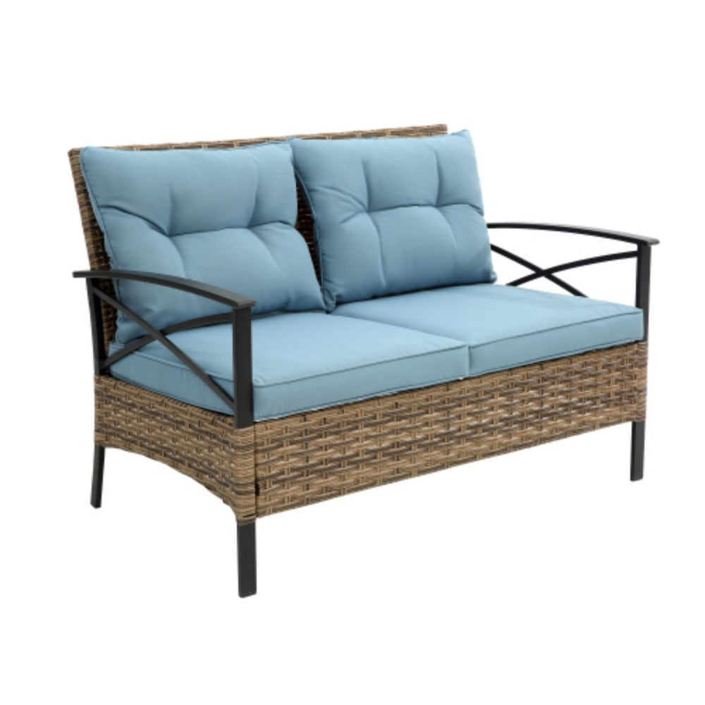 4 Piece Rattan Wicker Outdoor Corner Sofa Set with Cushion G8833