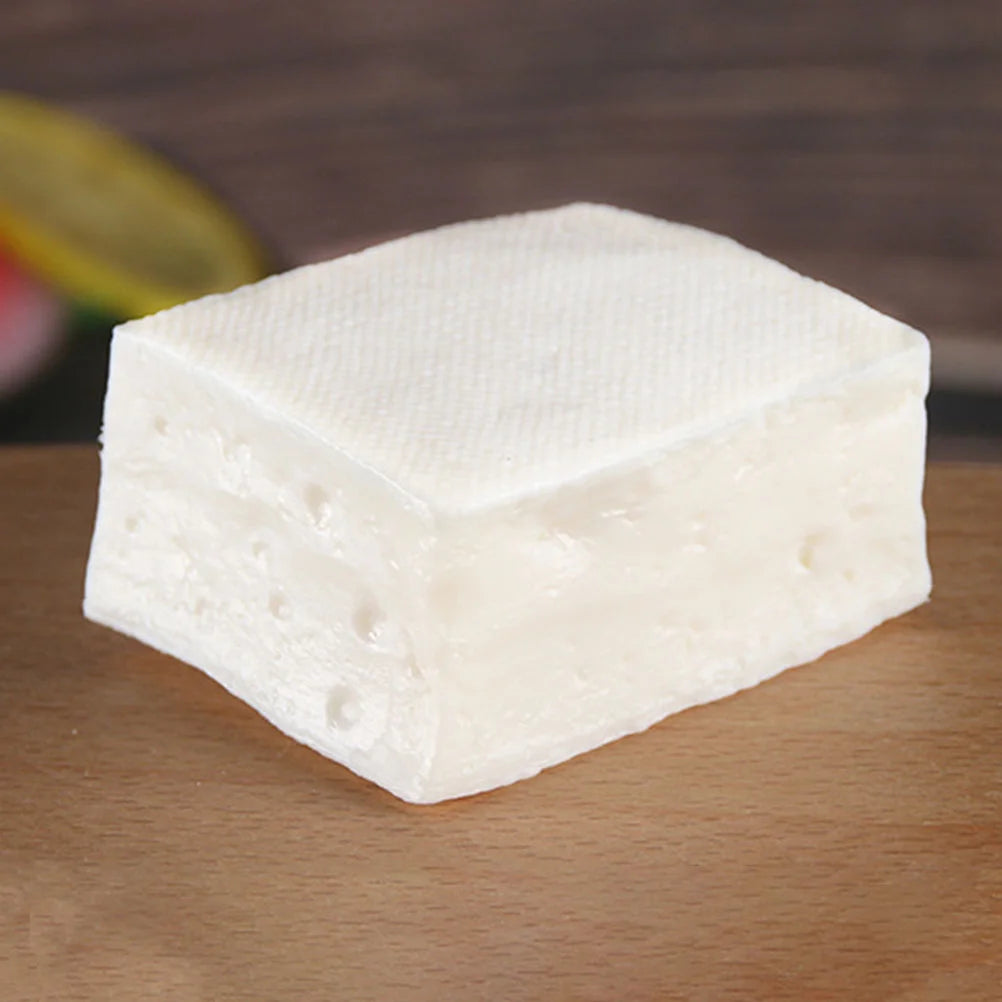 Simulated Tofu Block Kids Food PVC Models Pretend Meat Adornment K46247