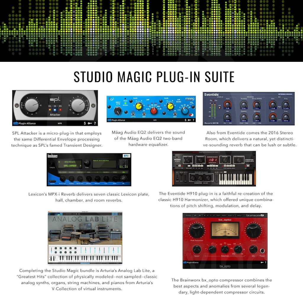 2x2 USB Recording System with Multimedia Reference Monitors and Microphone A841060