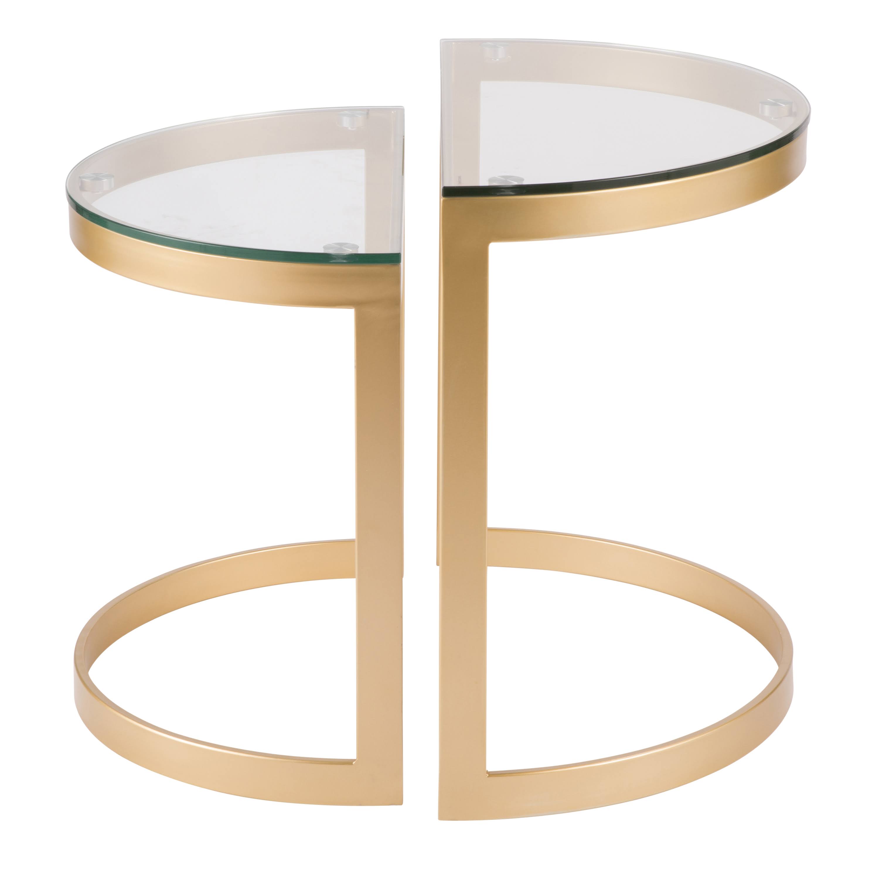 Nesting Tables Gold Clear Glass Top Set of 2 F798144