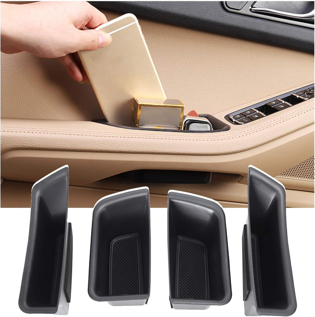 4 Packs Car Door Side Storage Box with ABS Black Materials Tray X188
