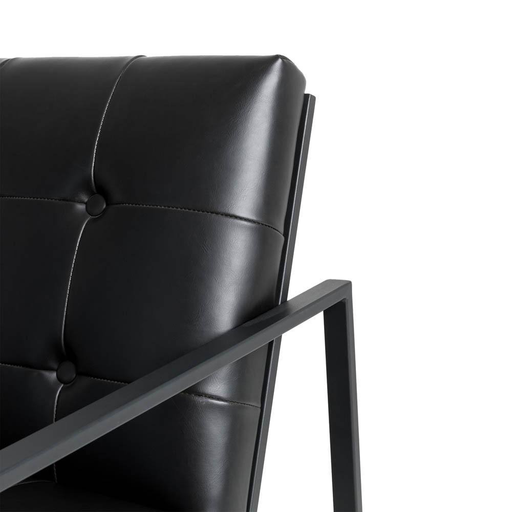 Black PU Leather Tufted Accent Chair R683