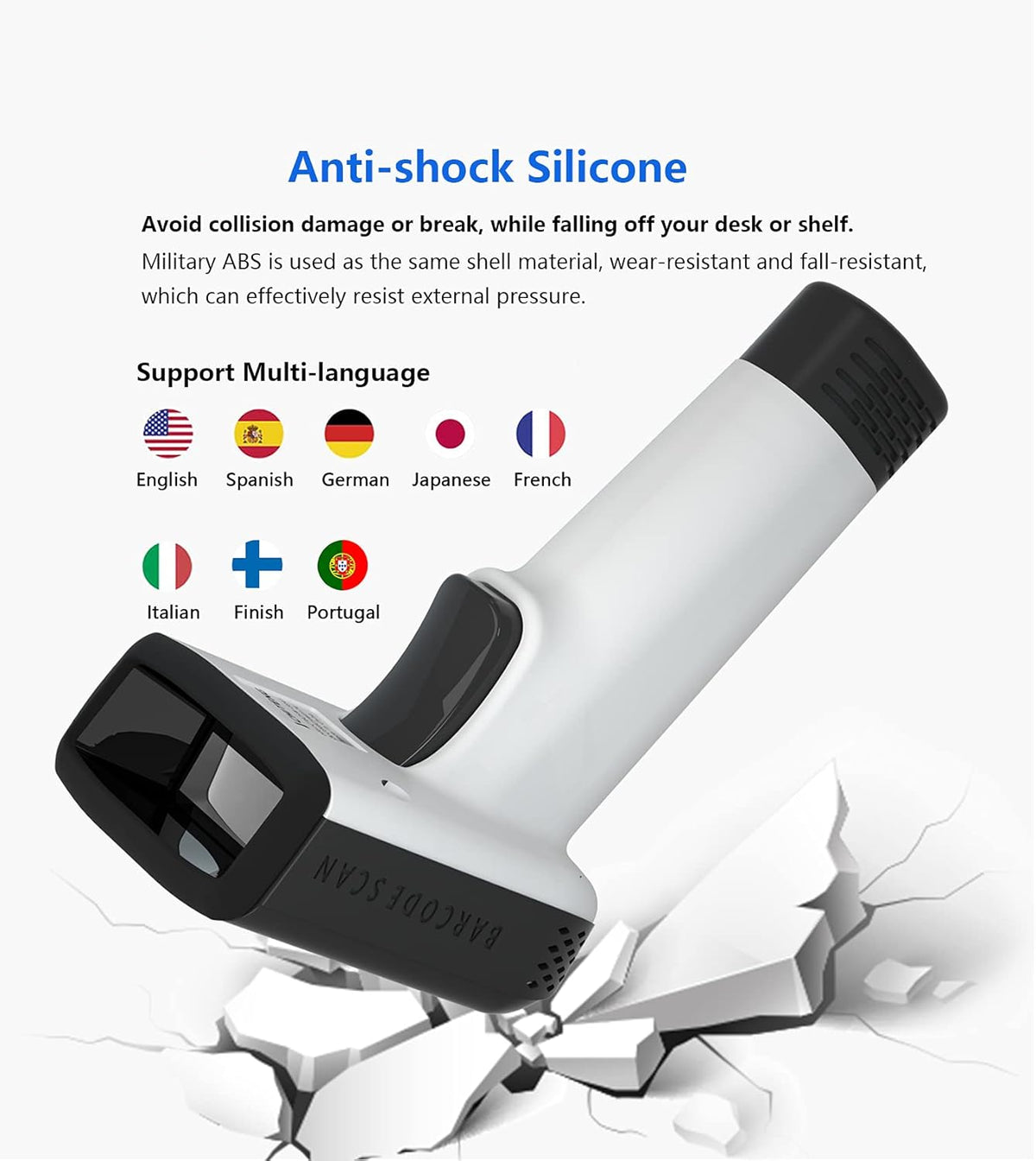 White Pack of 2 Wireless Barcode Scanner X150