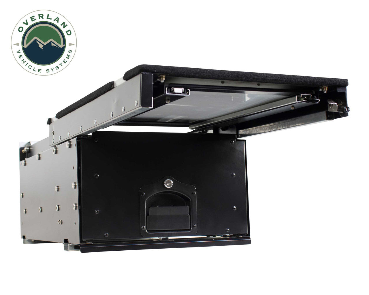 Black Powder Coat Cargo Box with Slide Out Drawer S96541