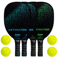 Wooden Pickleball Paddle 4 Player Paddle and Ball Set Q993