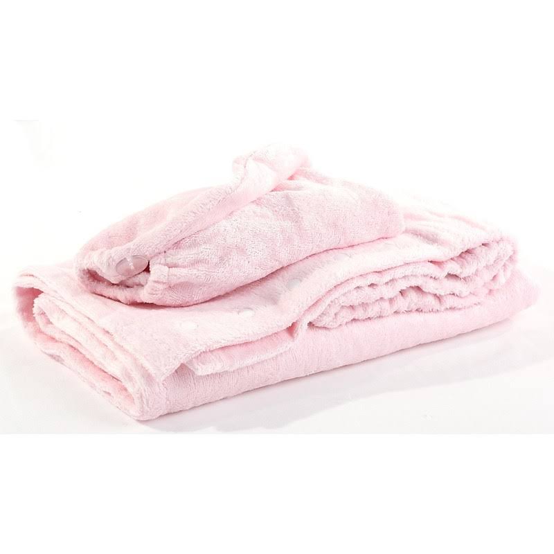 Pink Turban Bath Wrap and Hair Set R618