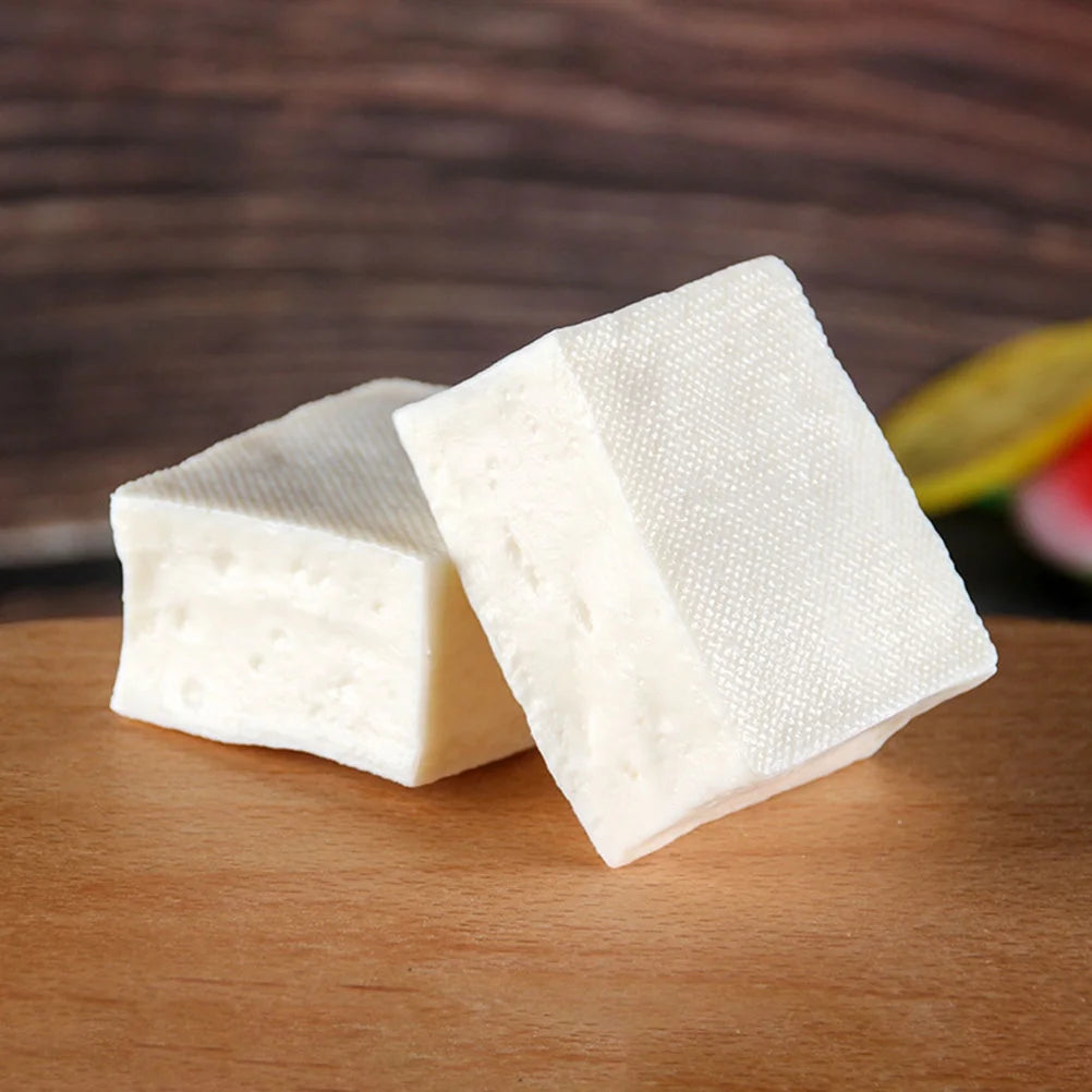 Simulated Tofu Block Kids Food PVC Models Pretend Meat Adornment K46247