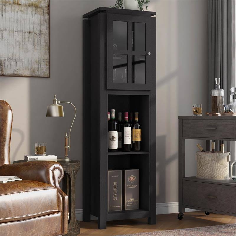 Black 4-Shelf Tower Cabinet D8147