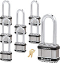 Master Lock Magnum Padlock, 8 Keyed Alike Locks A257283