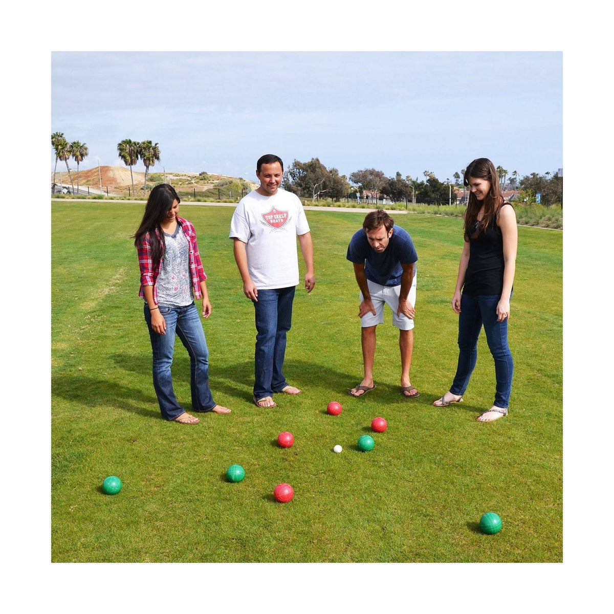 Bocce Set with 8 Balls, Pallino, Case, and Measuring Rope K8822